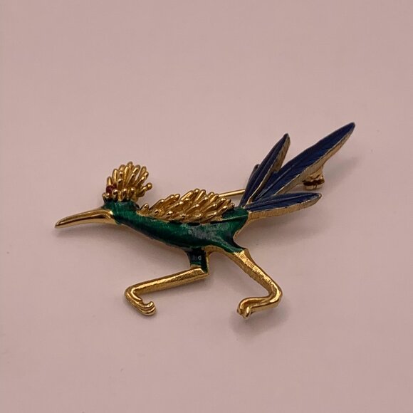 Designer Vintage BOUCHER Road Runner Brooch - Signed and Numbered 8390P - Picture 1 of 4